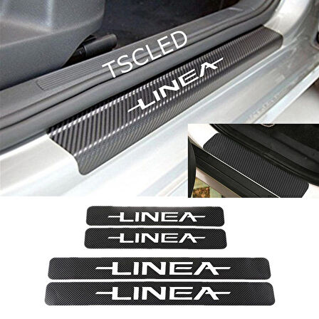 Linea Karbon Kapı Eşiği Kaplama Sticker Yapıştırma (4 Adet) zz55