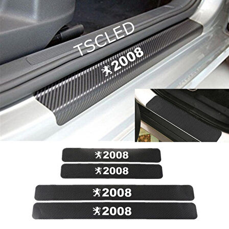 2008 Karbon Kapı Eşiği Kaplama Sticker Yapıştırma (4 Adet) zz179