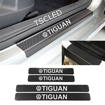 v w Tiguan Karbon Kapı Eşiği Kaplama Sticker (4 Adet) zz253