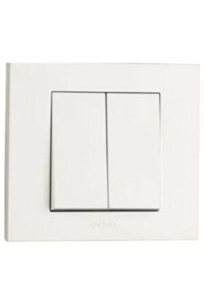 15 Adet Ovivo Grano Beyaz Komitatör İkili Anahtar Çerçeve Dahil