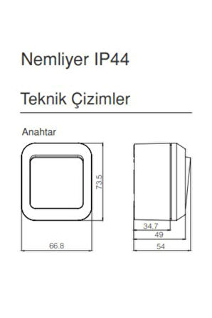 Sıva Üstü Nemliyer Ip44 Komütatör