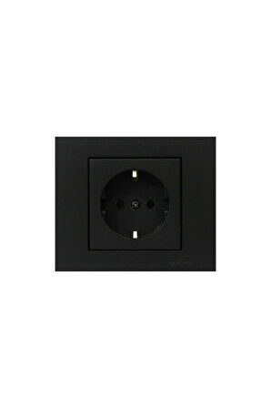 11 Adet Ovivo Grano Siyah Topraklı Priz Çerçeve Dahil 11'li