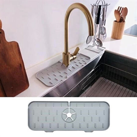 heyf HEYF® Lavabo İçin Silikon Esnek Mat Musluk Sapı Damlama Tutucu Raf Mutfak Tezgahı Sıçrama Koruma