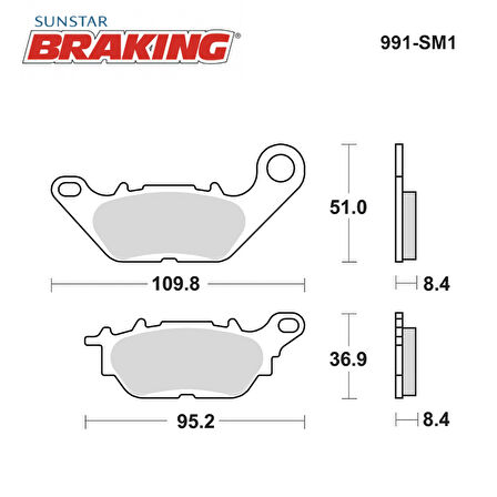 YARI METALİK FREN BALATASI / YAMAHA / XSR / 125cc / ÖN  / 2016-2017-2018-2019-2020