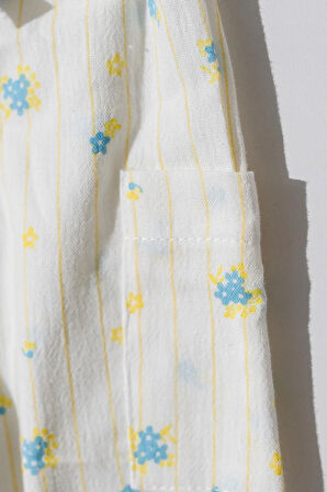 Kız Bebek Çocuk Sarı Papatya Desenli Pantalonlu Takım