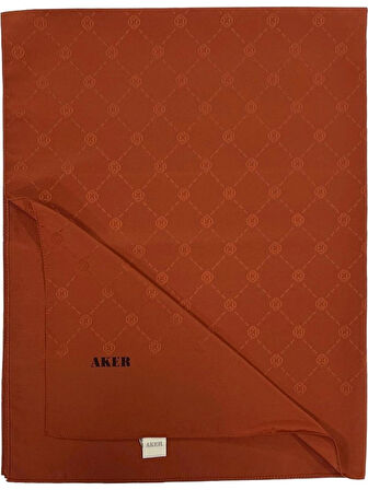 AKER DAMA MONOGRAM ŞAL KİREMİT