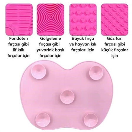 İpek Yıldızı® Pratik Kolay Makyaj Fırçası Temizleme Matı Aparatı Aleti Küçük