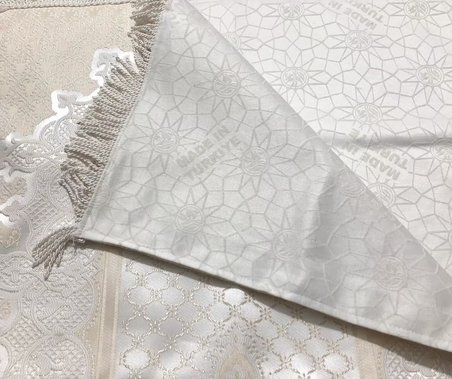 Royam Lüx Kalın Dokulu Saçaklı Saten Jakarlı Seccade 70 X 120