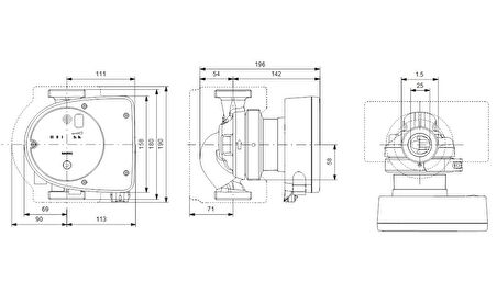 Grundfos MAGNA1 25-80 180 Frekans Konvertörlü Sirkülasyon Pompası