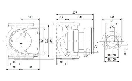 Grundfos MAGNA1 32-100 F 220 Frekans Konvertörlü Sirkülasyon Pompası