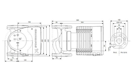 Grundfos MAGNA1 40-80 F(220 mm) 200-300.000 Kazan İçin Frekans Konvertörlü Sirkülasyon Pompası 8mss 19m³/h