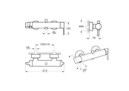 Artema Suit U A4248826 Banyo Bataryası, Bakır