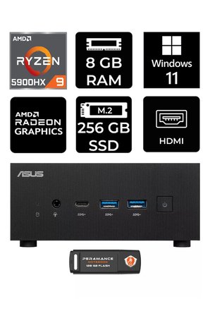 ExpertCenter PN52 R9-5900HX 8GB RAM 256GB SSD W11HOME MİNİ MASAÜSTÜ PC & PER4 BELLEK