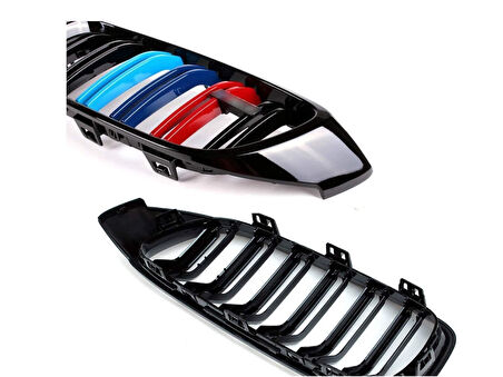 Bmw 4 Serisi F32 İçin Uyumlu 2013-2019 M4 Görünüm Böbrek Çift Çizgi Panjur M Renk