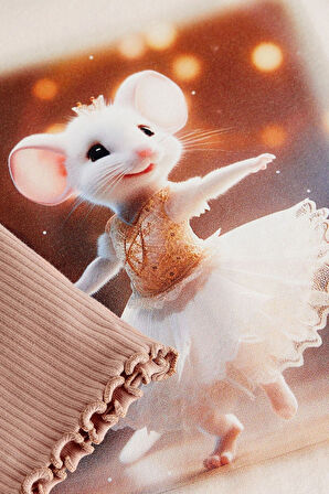 Next Baby % 100 Pamuklu Krem Fare Desenli Kısa Kollu Alt Üst Takım