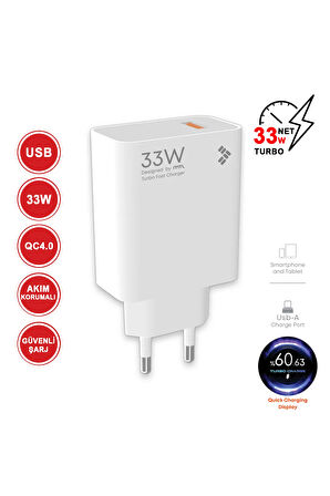 33W Turbo USB Şarj Adaptörü QC 4.0 MT-A1754