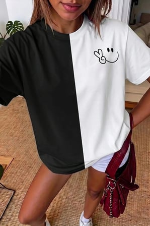 Unisex SMİLE'E Baskılı Tasarım Tshirt