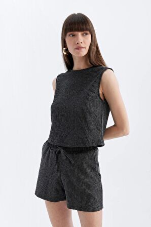 DeFacto Regular Fit Normal Bel Casual Düz Paça Bürümcük Şort D0568AX24SMAR148