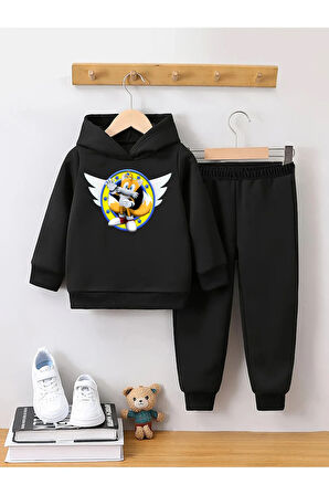Tails Baskılı Premium 3. İplik Compact Sweatshirt & Eşofman Takımı
