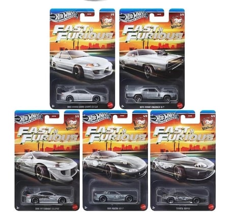 Hot Wheels Fast & Furious Silver Series 5'li Set 979Q