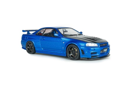 Solido S4318202 1/43 Nissan Skyline GT-R (BNR34) with NISMO Parts – Bayside Blue – 2005
