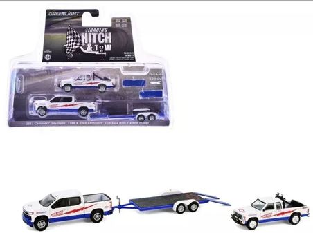 Greenlight 1/64 Racing Hitch & Tow Series 5 – American Thunder – 2023 Chevrolet Silverado 1500 and 1989 Chevrolet S10 Baja 31170-C