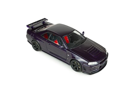 Solido S4318201 1/43 Nissan Skyline GT-R (BNR34) with NISMO Parts – Midnight Purple – 2005