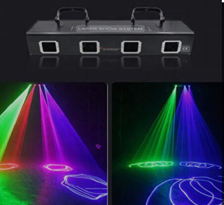 DJ PRO SL-400 4 GÖZLÜ FULL RGB RENKLİ 1500MV EFEKTLİ LAZER