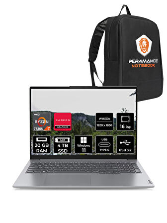 Lenovo Thinkbook 16 G6 R7 7730U 20GB 4TB SSD 16'' WUXGA W11H Dizüstü Bilgisayar & PER4 ÇANTA