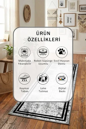 Ehl-53 Eski Katalog Yıkanabilir Yolluk Halı Kaymaz Taban Salon Mutfak