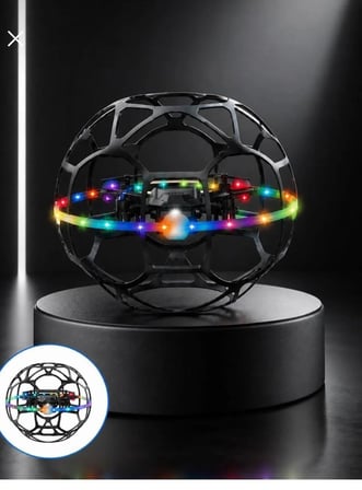 El Hareketi Kontrollü Futbol Topu Tasarımlı Drone LED Işıklı