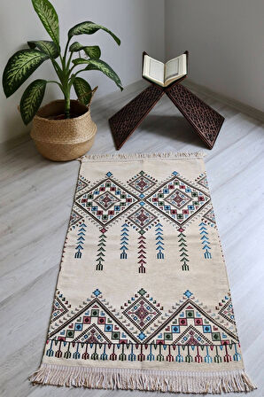 40 Yama Desenli Astarlı Lüks Seccade S1017 Kırmızı