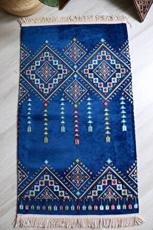 Kilim Desenli Astarlı Lüks Seccade S1020 Lacivert