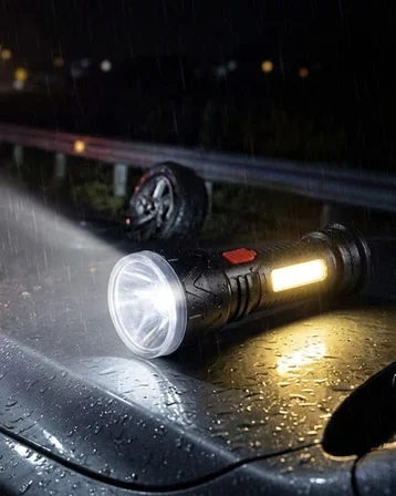 Uzun Menzilli Işıldak Şarjlı 9 Led 4 Kademeli Aydınlatma