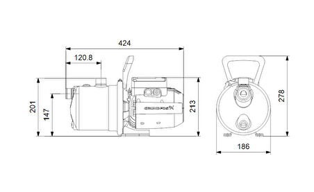 Grundfos JP 5-48 Paslanmaz Gövdeli Jet Pompa 50 mss 5.6 m³/h