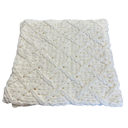 Uretti - Gül 5142 3096 Baklava Desenli Puffy İplik Bebek Battaniyesi