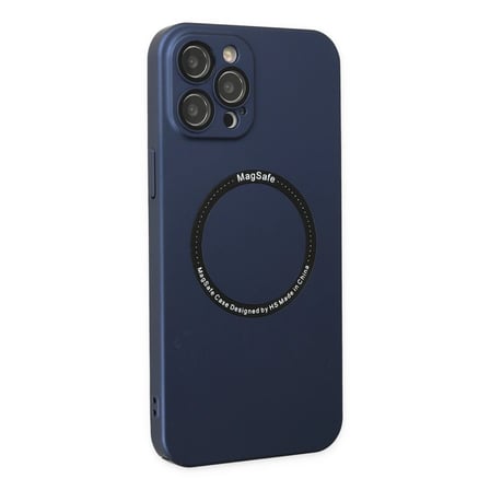 Apple iPhone 12 Pro Kılıf Jack Magneticsafe Lens Silikon - Lacivert