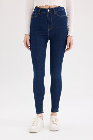 DeFacto Jegging Yüksek Bel Bilek Boy Dar Paça Basic Düz Jean Pantolon B7498AX24AUNM34