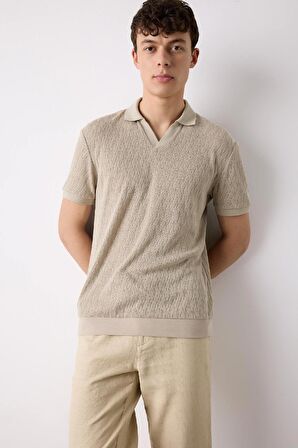 DeFacto Regular Fit Kısa Kollu Örgü Görünümlü Polo Tişört B6536AX25SPBG773