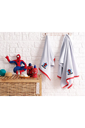 Özdilek Spiderman Grey Disney Lisanslı Kadife 2'li Havlu Set