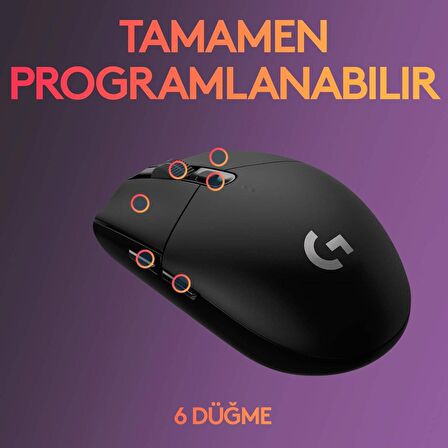 Logitech G305 Siyah Kablosuz Gaming Mouse ve OEM Mouse Pad 40x30 cm