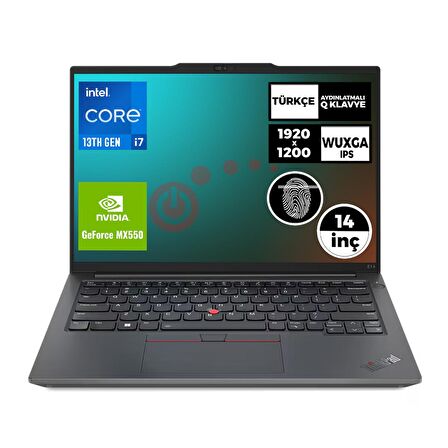 LENOVO ThinkPad E14 Gen 5 Intel Core i7-1355U 24GB 2TB SSD 14" WUXGA 2GB MX550 Freedos Taşınabilir Bilgisayar 21JLS2G6TX 006