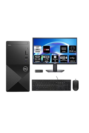 Vostro 3030MT i5 12400 32GB 4TB SSD RX550/4GB W11P Masaüstü Bilgisayar + 23.8" Monitör