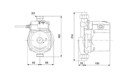 Grundfos UPA 15-90 Sıcak Su Mini Hidrofor 0.9 Bar 1.7 m³/h