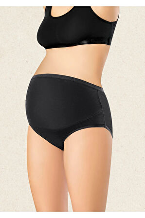 Kadın İç Giyim Penye Elastan 3 Adet Siyah - Beyaz - Ten Hamile Külot LL.K50.O11.001