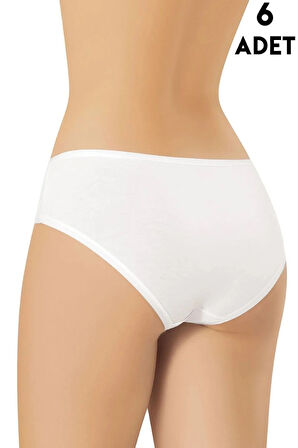 Pamuklu & Modal Esnek 6 Adet Beyaz Paris Model Bikini Külot LL.K51.O08.001