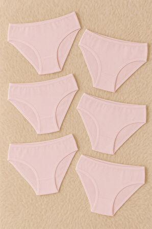 Pamuklu & Modal Esnek 6 Adet Beyaz Paris Model Bikini Külot LL.K51.O08.001