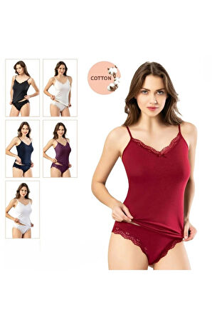 Kadın Giyim Dantel Detaylı 3 Adet 2'li Penye Takım LL.K63.O033.001