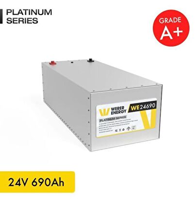 24V 690Ah LiFePO4 Platinum Series Bluetooth'lu Lityum Demir Fosfat Akü 