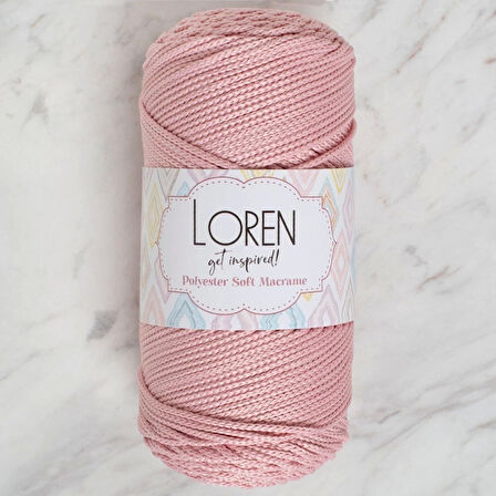 Loren Polyester Soft Macrame Pembe El Örgü İpi - LM042 - 34446